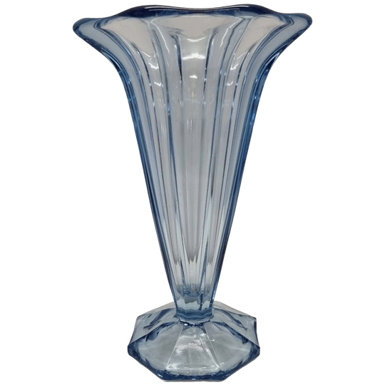 Art Deco Blauwe Tulpvormige Vaas 1