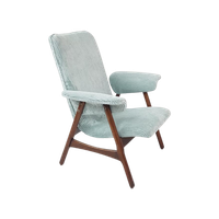 Vintage Fauteuil | Stoel Nieuw Gestoffeerd Licht Blauw