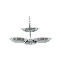 Mid Century Opvouwbare Taartstandaard Hapjes Etagère 3 Niveaus Chroom