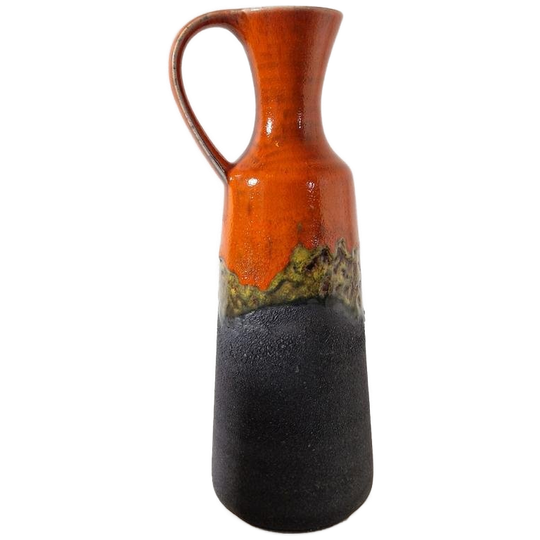 Prachtige Vintage Vaas Keramieke Germany Vaas Oranje Vaas 1