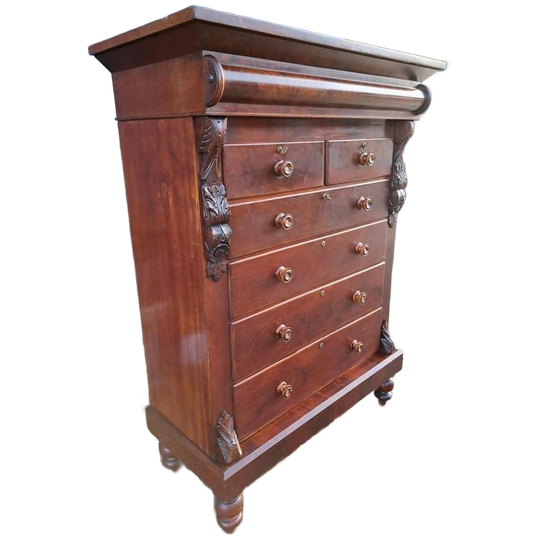 Fraaie Antieke Schotse Ladekast, Commode Licht Verkleuring 1