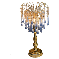 Vintage Murano Opaline Blauwe Teardrop Tafellamp Staande Lamp