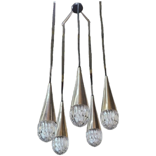Vintage Hanglamp / Luster Iceglas Kaiser Leuchten 1