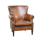 Comfortabele Schapenleren Fauteuil/ Armchair Met Een Karakteristieke Uitstraling thumbnail 1