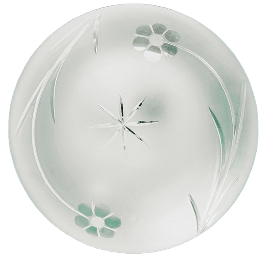 Art Deco Stijl Plafonnière Geëtst Glas Bloemen Plafondlamp 1940’s 1