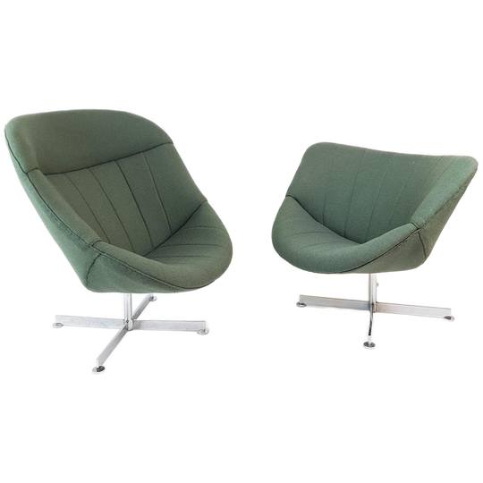 2 Rudolf Wolf Swivel Chair Modello Groen Ploegstof Ploegwool 1