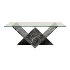 Vintage Glas & Marmeren Salontafel Gemaakt In De Jaren '70 thumbnail 1