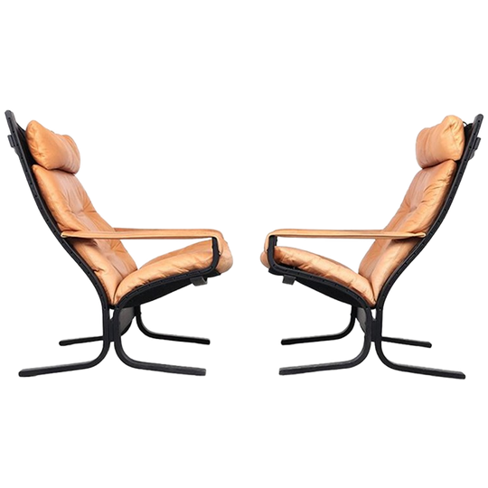 Ingmar Relling Leren Siesta Fauteuils, 1970s 1