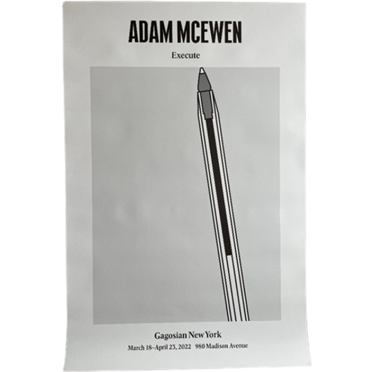 Adam Mcewen, Execute, Orginal Exhibition Poster, Printed In The Usa 1