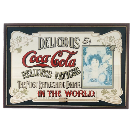 Vintage Coca Cola Spiegel Art Nouveau