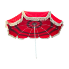 Vintage Parasol Rood Blauwe Strepen thumbnail 1