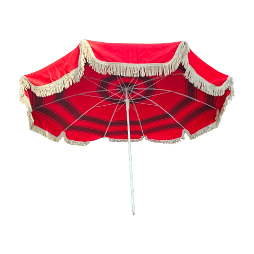 Vintage Parasol Rood Blauwe Strepen