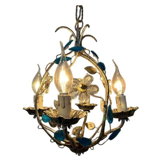 Banci Firenze Design Kroonluchter Hanglamp Blauwe Details 1