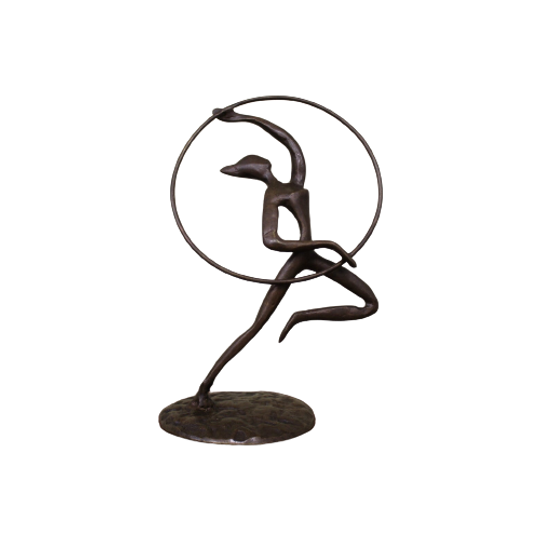 Vintage Bronzen Beeldje Ballerina 1/6 Hoepel | 00857 1