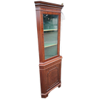Klassiek Hoek Vitrine, Servies Kast Afm. 47 X 47cm En 185cm thumbnail 1