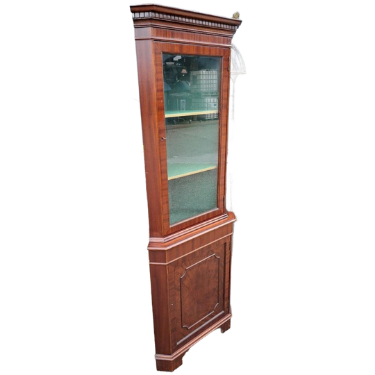Klassiek Hoek Vitrine, Servies Kast Afm. 47 X 47cm En 185cm 1