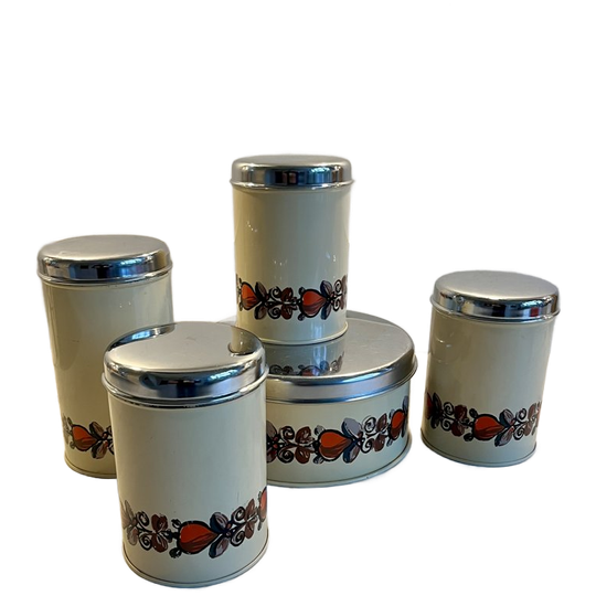 Set Van 5 Vintage Jaren 70 Brabantia Bewaar Blikken 1
