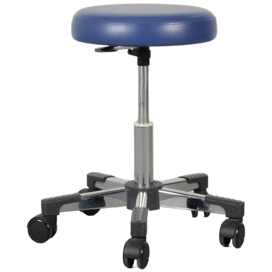 Frontseat Werkkruk, Blauw Leder, Verrijdbaar 1