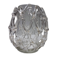 Mid Century Modern Murano Art Opengewerkte Glazen Vaas