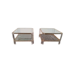Hollywood Regency Messing Glas Tafel Set 70s thumbnail 1