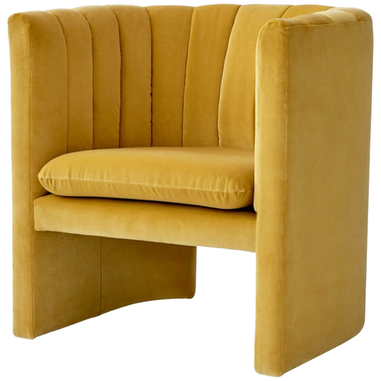 &tradition | Loafer Sc23 Fauteuil Van Fluweel, Geel 1