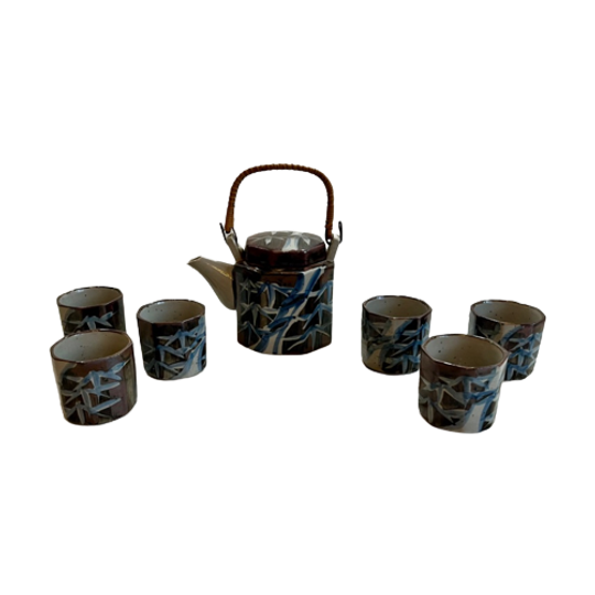 Prachtige Vintage Thee Set Met Bamboe Afbeeldingen 1