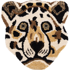 Vloerkleed Tijger 35X35 Cm Bruin Wol - Clayre En Eef - Dieren Tapijt thumbnail 1