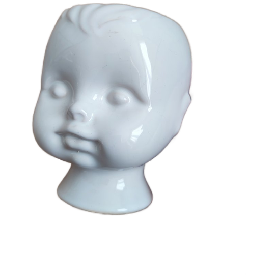 Vintage Wit Keramiek Plantenpot Bloempot Kinderhoofd Baby 1
