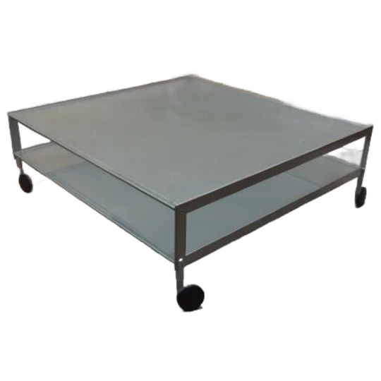 Gallotti & Radice Design Salontafel Van Glas En Metaal Jaren 80 1