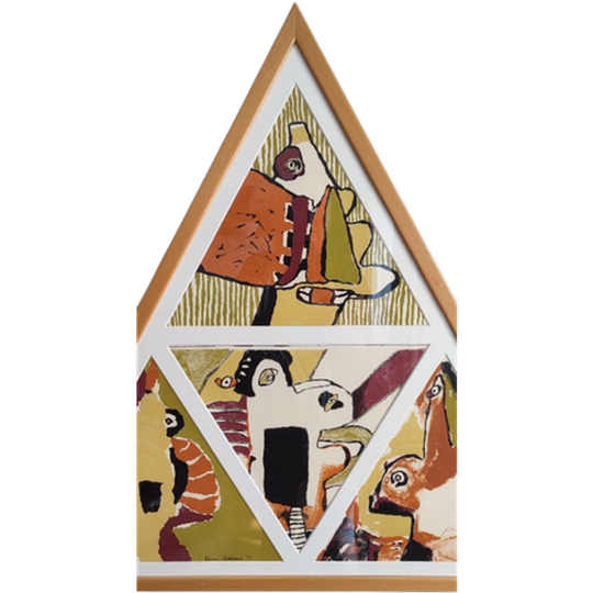 Francis Hoogland Litho 4 Zeefdruk Figuratief Driehoek Cobra 1