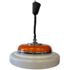 Vintage Witte Oranje Space Age Ufo Hanglamp / Luster thumbnail 1