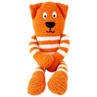 Retro Oranje Gebreide Kat Poes