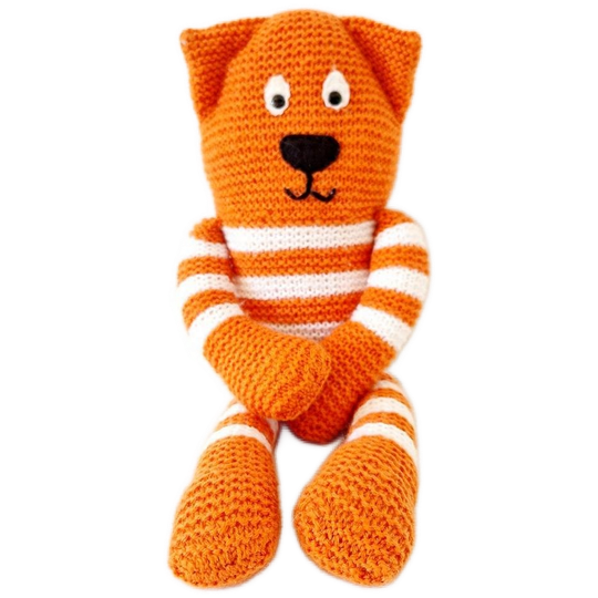 Retro Oranje Gebreide Kat Poes 1