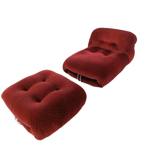 Soriana Lounge Chair With Ottoman By Afra & Tobia Scarpa For Cassina, 1970s 1
