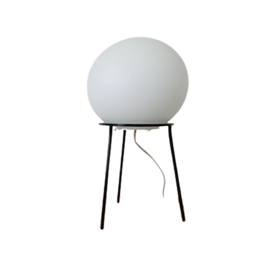 Vintage Tafellamp Dressoir Lamp Jaren 50 Bol Melkglas 1