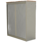 Officenow Roldeurkast, Aluminium / Wild Peren Topblad, 136,5 X 120 Cm, Incl. 3 Legborden thumbnail 1