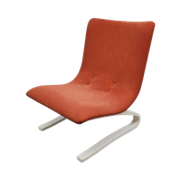 Vintage Fauteuil Met Lichte Verkleuring In De Chenille Stof