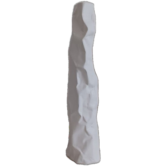 Sculpturale Vaas In Mat Wit Keramiek. Uniek Geplooid Design. H: 40cm 1