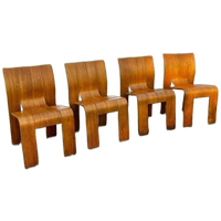 4 X Gijs Bakker Strip Stoelen In Naturel Beuken