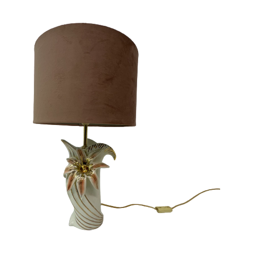 Hollywood Regency Bassano Ceramic Table Lamp Italy , 1970’S