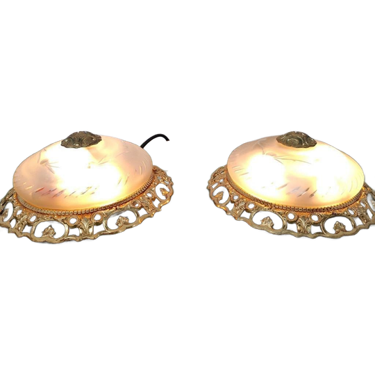 Vintage Plafondlampen Hollywood Regency Plafonnieres Set Prijs 1