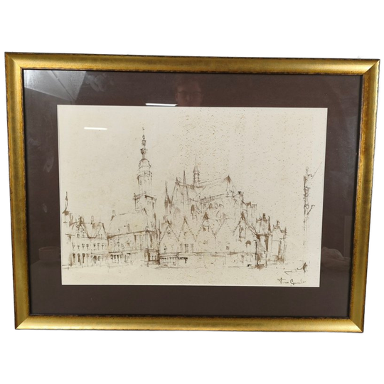 José Van Gucht - Aquarel - Veurne Markt 1