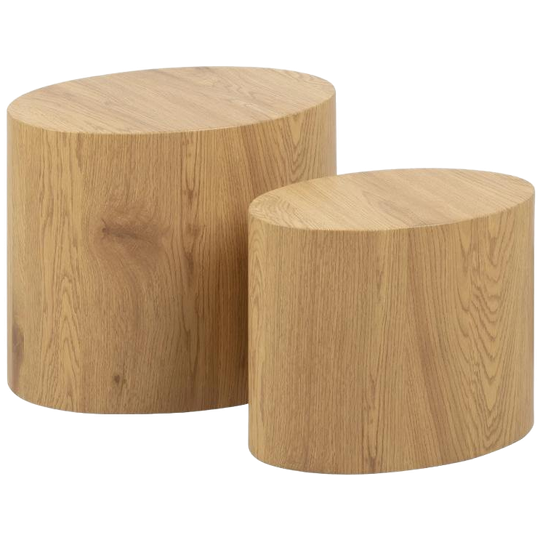 By fonQ | Dice Bijzettafel Set Van 2 Ovaal Wild Oak 1