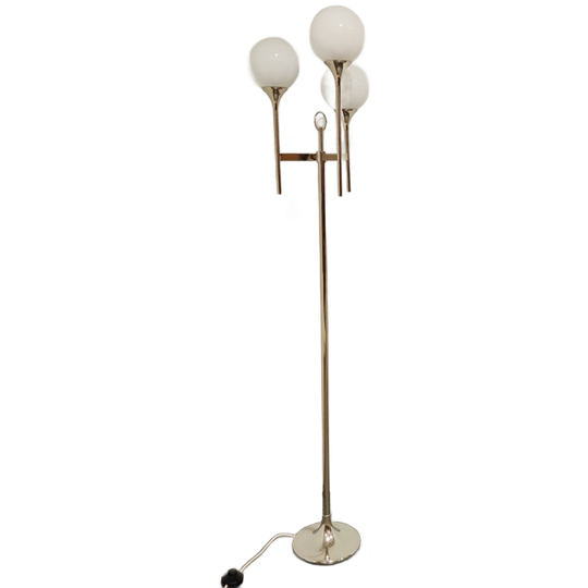 Vintage Chrome Sciolari Floor Lamp, 1970s , Italy 1