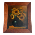 Zonnebloemen Schilderij Olieverf Op Hout thumbnail 1