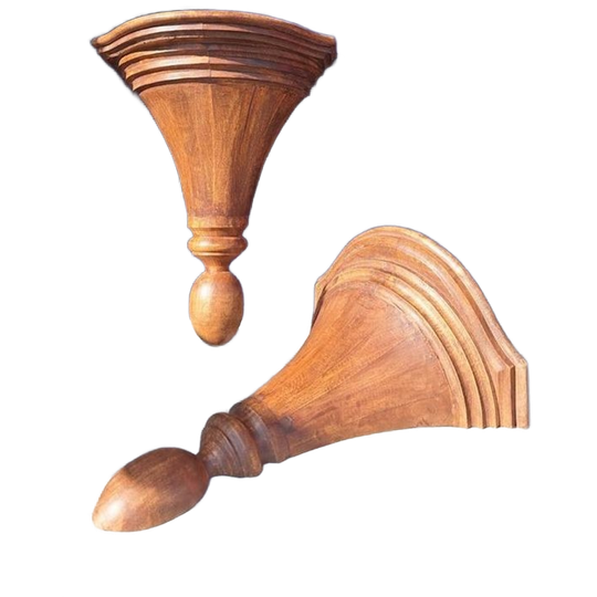 Vintage Houten Wand Consoles, Sier Plateaus, Wandconsoles 1