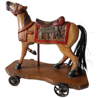 Vintage Hand-carved Wood Horse Toy Old 45cm