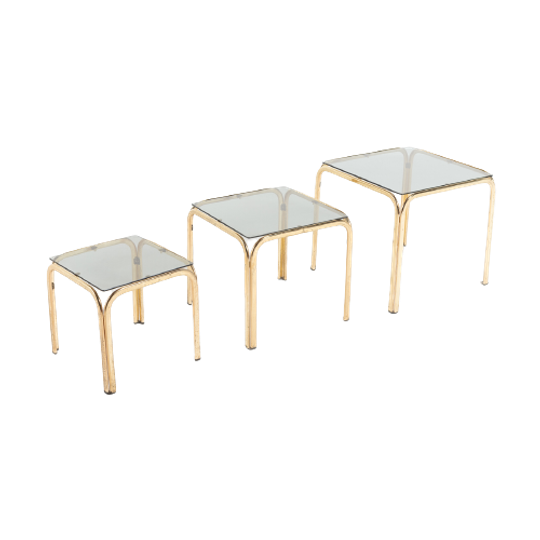 Italian Modern Nesting Side Tables, 1970s 1