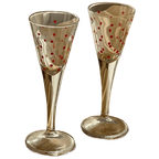Set Of 4 Vintage Ikea Red Polka Dot Shot / Liqueur Glasses thumbnail 1