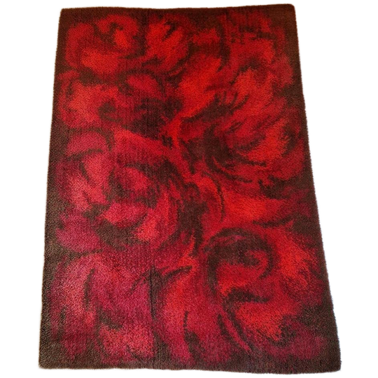 Vintage Vloerkleed Bruin Rood Jaren 70 Kleed 1